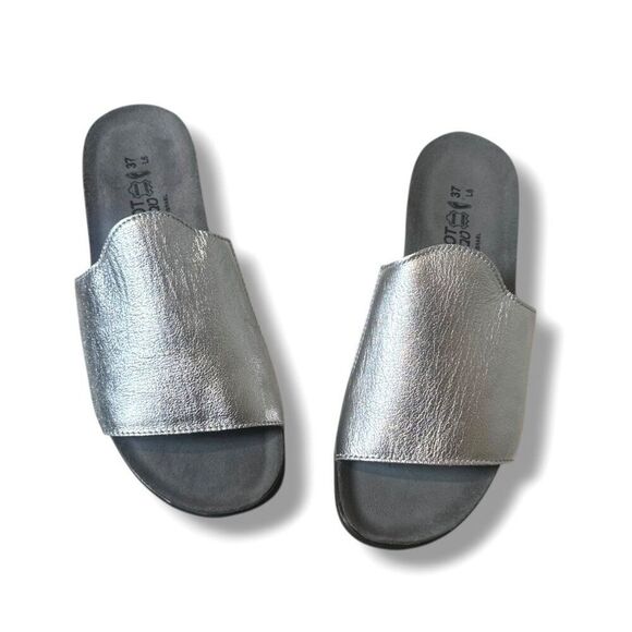 NAOT Skyler Leather Supportive Slide Sandal Silver Slip On Women’s EU 37 (US 6) - Picture 4 of 9
